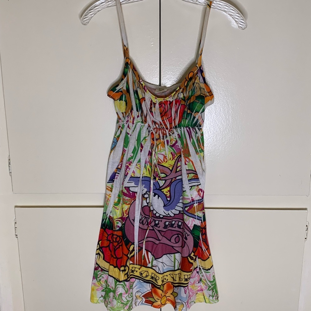 Multicolor Tattoo Design Mini Sundress